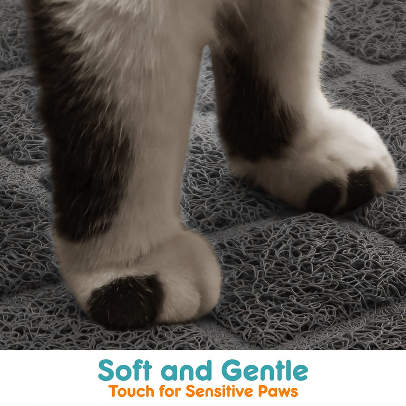 Conlun Cat Litter Mat Litter Trapping Mat, Premium Durable PVC Grid Mesh with Scatter Control, Non-Slip, Less Waste Cat Litter Box Mat, Soft on Kitty’s Paws, Urine Waterproof, Washable Easy Clean Small (24" x 17") Grey - BeesActive Australia