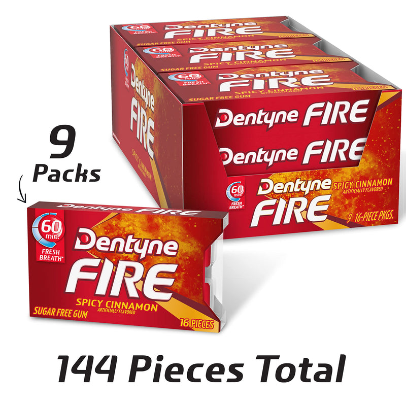 Dentyne Fire Spicy Cinnamon Sugar Free Gums 16 Pieces 39 g - BeesActive Australia