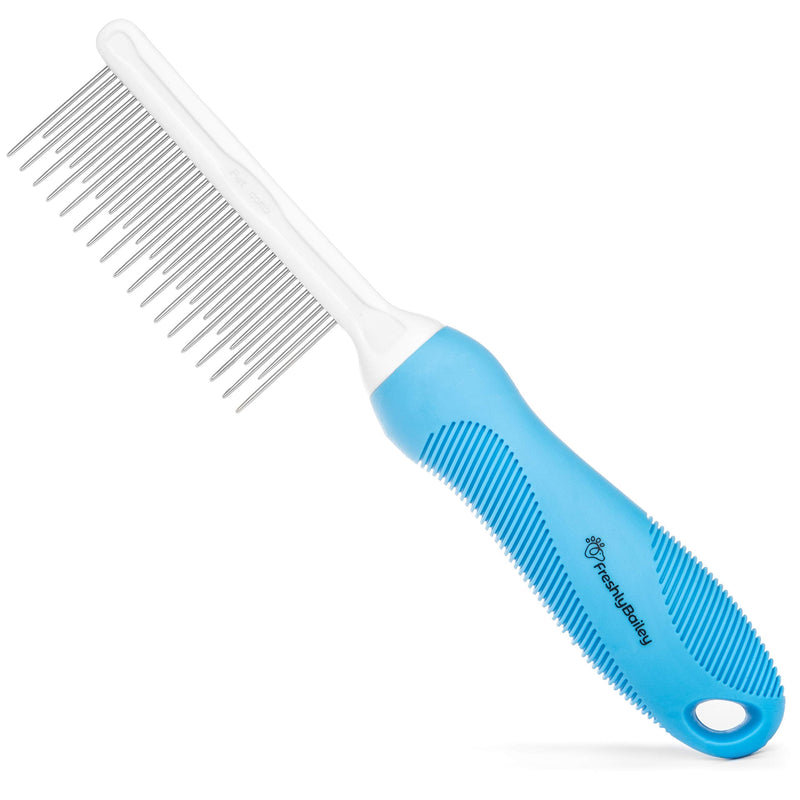 Freshly Bailey Dematting and Deshedding Grooming Tool - Dual Length Pet Comb - Self Cleaning Slicker Brush for Cats and Dogs - BeesActive Australia