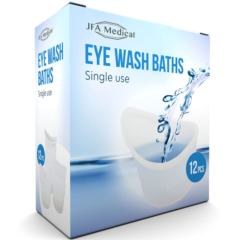 JFA Medical First Aid One Size Plastic Eyewash Pain Relieve Cleaning Eye Bath Cup - Pack of 12 - BeesActive Australia