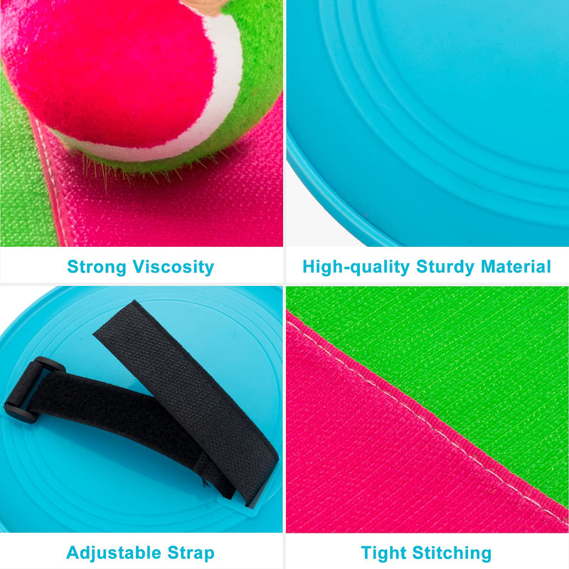 Outdoor Games for Kids, Beach Toys Toss and Catch Ball Set, Beach Games for Kids with 4 Paddles 4 Balls and 1 Storage Bag, Yard Games Outdoor Toys Playground Sets for Backyards/Kids/Adults/Family - BeesActive Australia