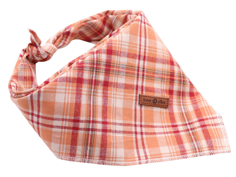 Lionet Paws Dog Bandana Washable Cotton Handkerchief Scarf Triangle Bandana for Small Medium Large Dogs Large (Pack of 1) Orange - BeesActive Australia