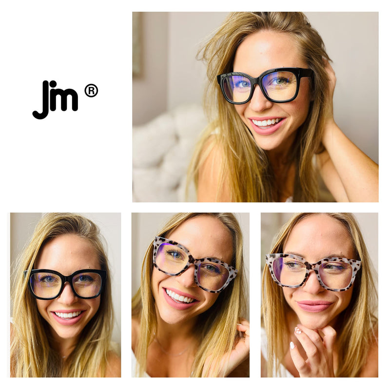 JM 3 Pack Oversized Square Reading Glasses, Blue Light Blocking Computer Reader for women men 3 Pack Mixed Color 1.5 x - BeesActive Australia