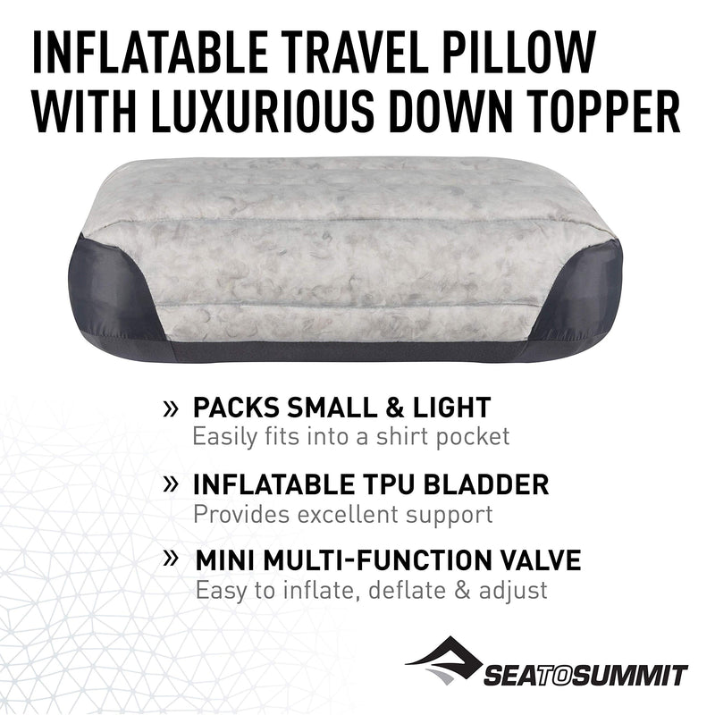 Sea to Summit Aeros Down Inflatable Pillow, Regular (13.4 x 9.4), Grey 1 Count (Pack of 1) - BeesActive Australia