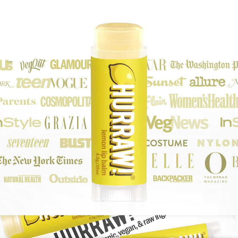 Hurraw! Lemon Lip Balm, 2 Pack: Organic, Certified Vegan, Cruelty and Gluten Free. Non-GMO, 100% Natural Ingredients. Bee, Shea, Soy and Palm Free. Made in USA - BeesActive Australia