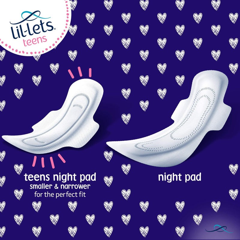 Lil-lets Teens Night Pads, 1 Pack of 10 Petite Pads With Wings 10 Count (Pack of 1) - BeesActive Australia