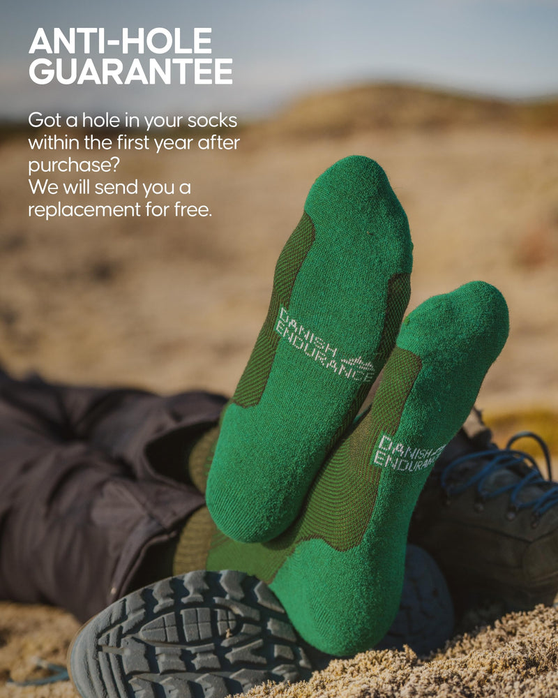 DANISH ENDURANCE Merino Wool Light Hiking Socks 1-Pack for Men, Women & Kids, Trekking, Made in EU, Short-Crew, Breathable 6.5-8.5 Yellow/Flint Grey - BeesActive Australia