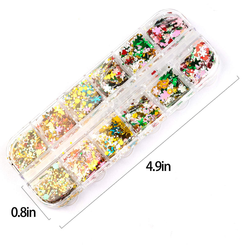 24 Boxes 3D Snowflake Winter Nail Sequins - Snowflake Nail Glitter Manicure, Xmas Nail Art Stickers for Winter, Nail Stickers for Holiday Party - BeesActive Australia