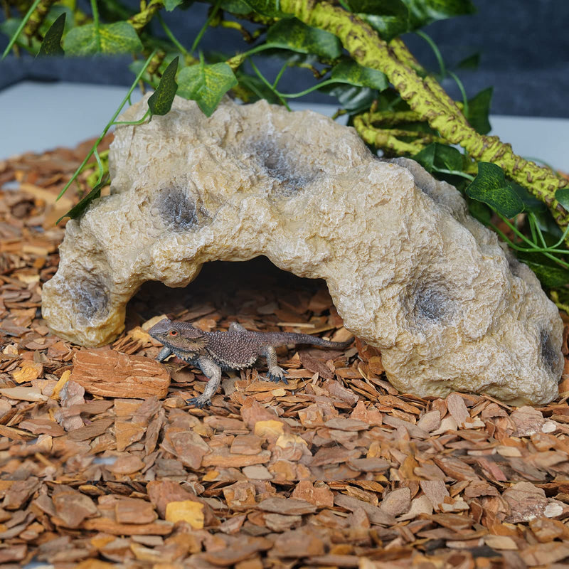 Reptile Hides Large Rock Reptile Cave Hideout Terrarium Habitat Decor Ornament Shelter for Snake Geckos Lizards Bearded Dragon Turtle Frogs Amphibians - BeesActive Australia