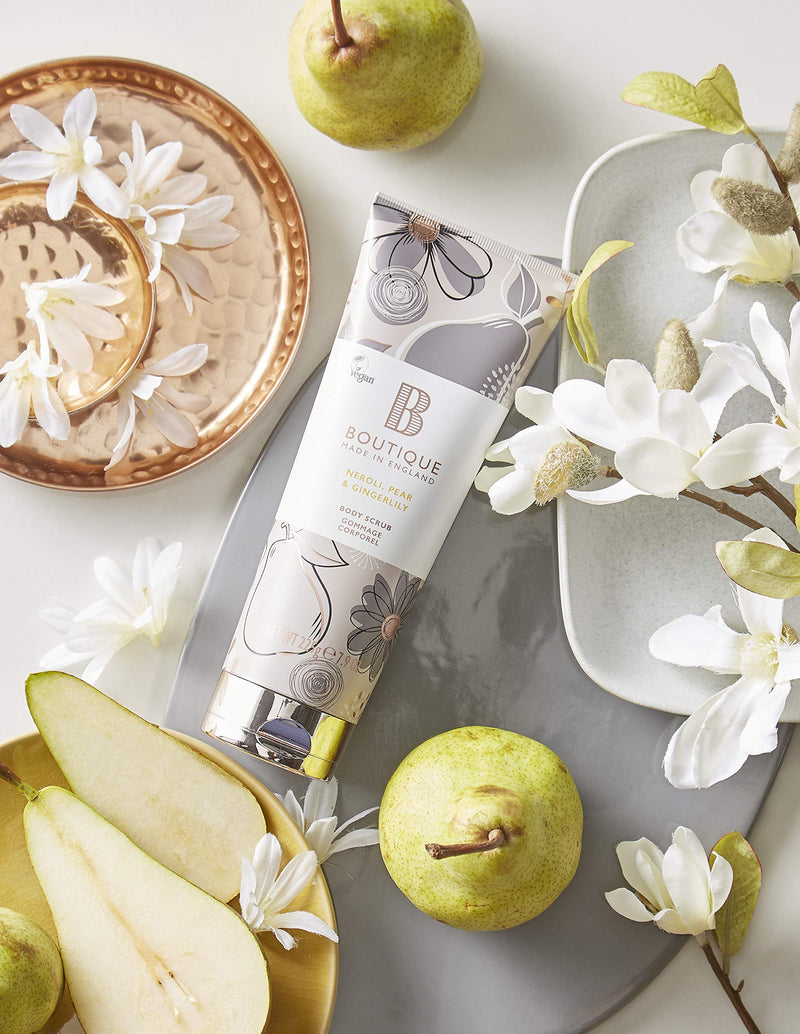 Boutique Neroli, Pear & Gingerlily Vegan Body Scrub 1 x 225g - BeesActive Australia
