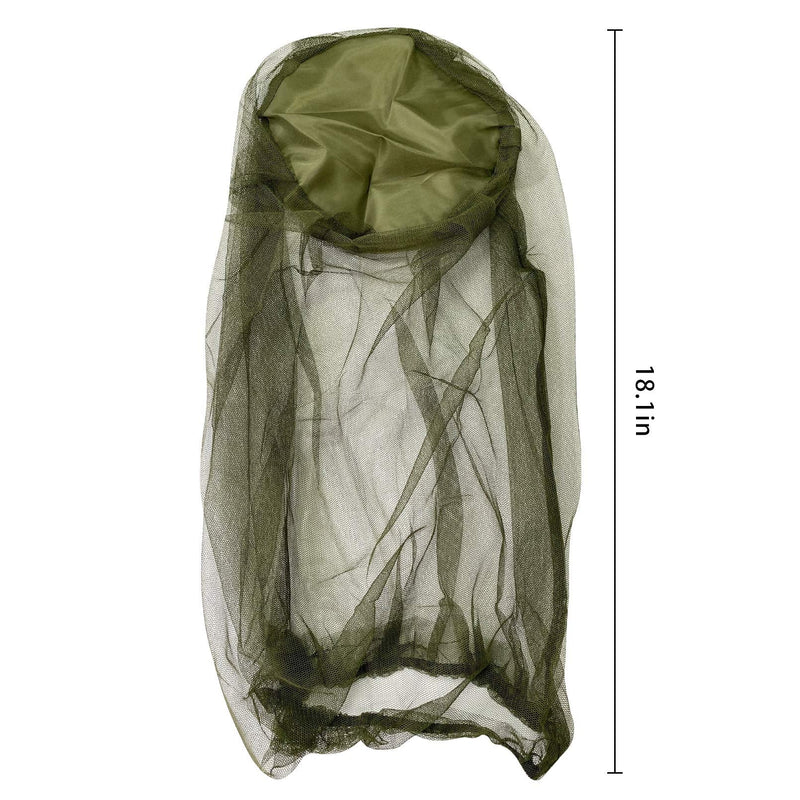 4Pcs Mosquito Head Net Anti Insect Midge Net Head Cover, Head Net Mesh for Outdoor Hiking Camping Fishing, Green - BeesActive Australia