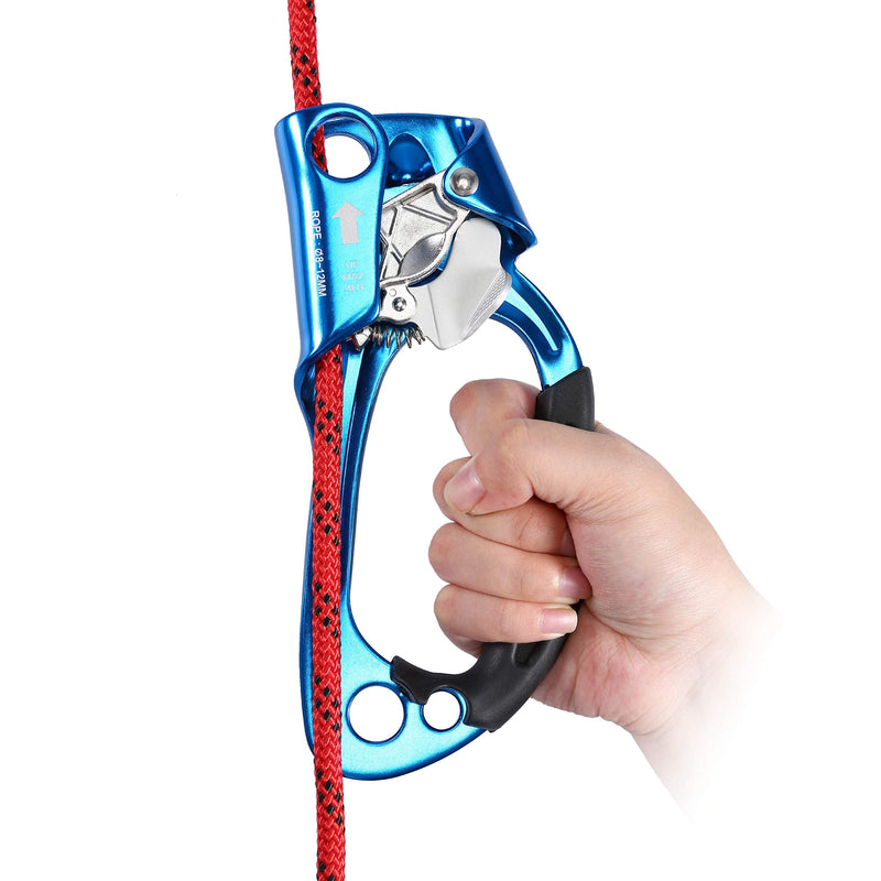 WILDKEN Climbing Hand Ascender Outdoor Mountaineering Tree Arborist Climbing Rappelling Equip Hand Ascender for 8-12MM Rope Left Right Hand Ascender Blue 2 - Right - BeesActive Australia