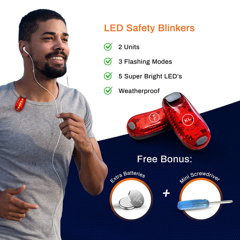 Reflective Running Gear Safety Bundle - Reflective Vest + LED Safety Light (2 Pack) + Reflective Bands | Running Accessories, Cycling, Hiking and Reflective Walking Gear for All Outdoor Adventures - BeesActive Australia