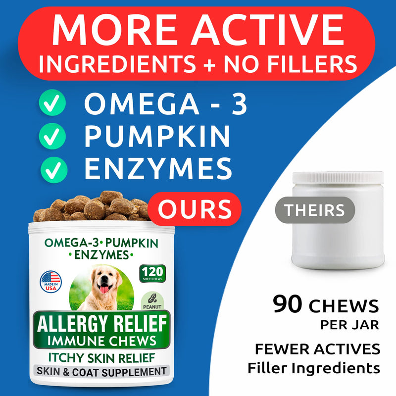 Glucosamine + Allergy Relief Dog Treats Bundle - Joint Pain Relief + Itchy Skin Relief - Chondroitin, MSM + Omega 3 + Pumpkin, Enzymes - Hip & Joint Care + Seasonal Allergies - 240 Chews - Made in USA - BeesActive Australia