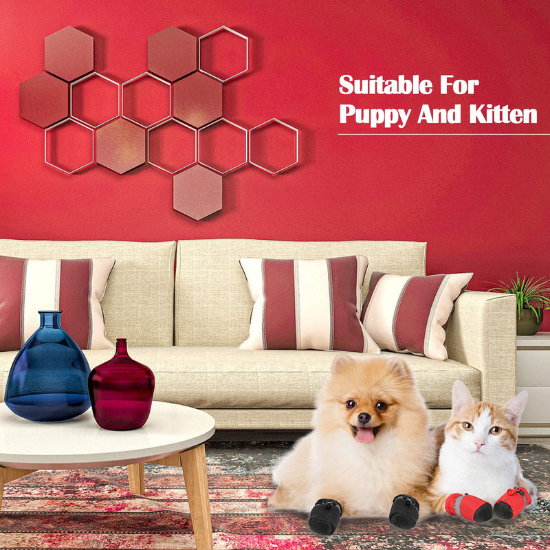 4 Sets Waterproof Dog Shoes Rain Snow Dog Booties Breathable Paw Protector Anti-Slip Dog Sock Shoes Soft Soled Dog Boots with Adjustable Drawstring L: 1.64 x 1.4in (LW) - BeesActive Australia