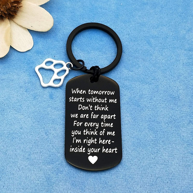 Loss of Pet Keychain Pet Memorial Gifts Keychain Dog Cat Sympathy Gifts for Men Women When Tomorrow Starts Without Me Remembrance Gift for Pet Lover Sympathy Keyring Memorial Gift for Pet Lover - BeesActive Australia