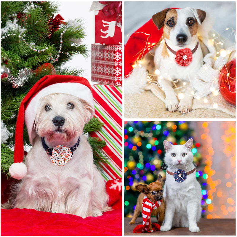 80 Pieces Christmas Dog Collar Charms Xmas Dog Bows Collar Christmas Collar Bow Ties for Small Medium Large Dogs Cats Rabbit Collar Flower Bows Christmas Holiday Party Decoration Costume Supplies - BeesActive Australia