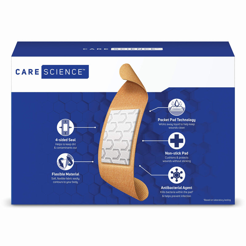 Care Science Fabric Adhesive Bandages, 200 ct Bulk Assorted Sizes | Flexible + Breathable Protection Helps Prevent Infection for First Aid and Wound Care 200 Count (Pack of 1) - BeesActive Australia