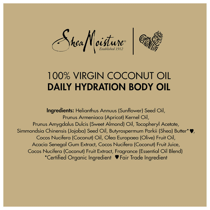 Sheamoisture Daily Hydration Body Oil for Dry Skin Virgin Coconut Oil Paraben Free 8 oz - BeesActive Australia