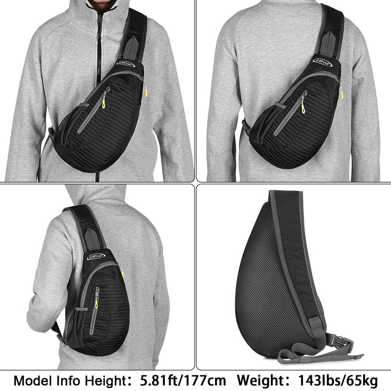 G4Free Sling Bags Men Women Shoulder Backpack Small Cross Body Chest Sling Backpack Black - BeesActive Australia