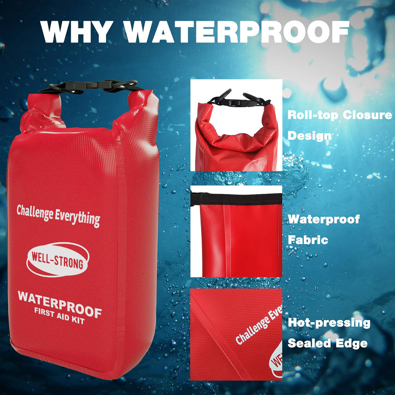 WELL-STRONG Waterproof First Aid Kit for Boat Kayaking with Emergency Whistles Paddle Leash - BeesActive Australia