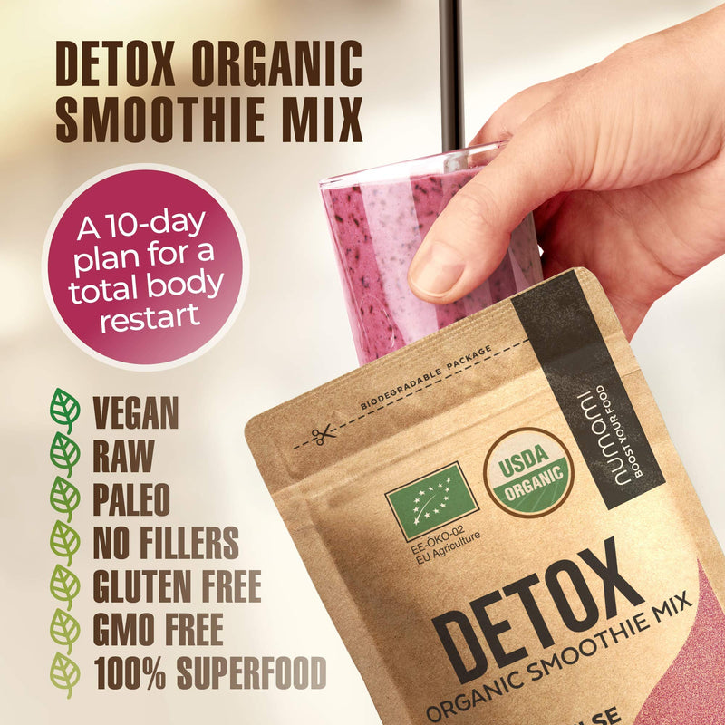 Detox Organic Smoothie Powder with Healthy Spirulina, Atlantic Dulse and Barley Grass Juice Powder, Premium Quality superfood from Europe - BeesActive Australia