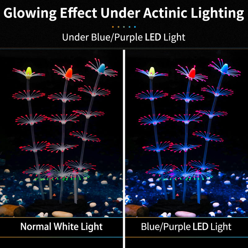 Uniclife Glowing Effect Silicone Artificial Sea Anemone/Strip Plant for Fish Tank, Aquarium Landscape Decoration, Fish Tank Decorations, Artificial Décor Pink Strip - BeesActive Australia