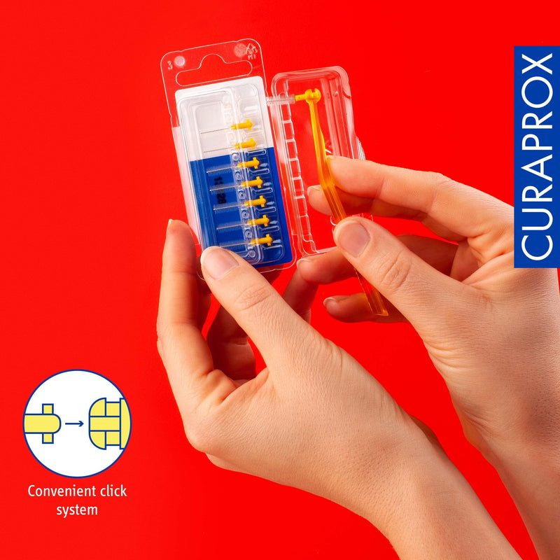 Curaprox CPS 09 Prime Refill Interdental Brushes, Yellow, 8 Count - 8 x 0.9mm - 4mm Internal Toothbrushes. - BeesActive Australia