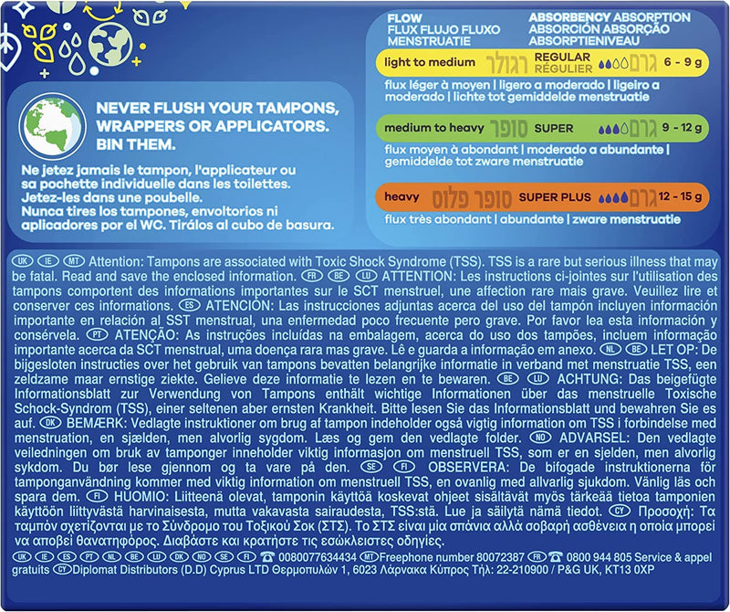 Tampax Tampons, Super With Cardboard Applicator, 20 Tampons, Leak Protection And Discretion, Super Absorbent - BeesActive Australia