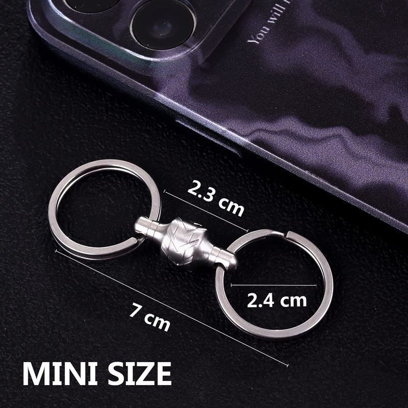 JEINAPA 316L Stainless Steel Quick Release Keychain, Pull Apart Detachable Double-End Swivel Keychain Heavy Duty Car Key Holder with 2 Key Rings (Tire-Shape) - BeesActive Australia