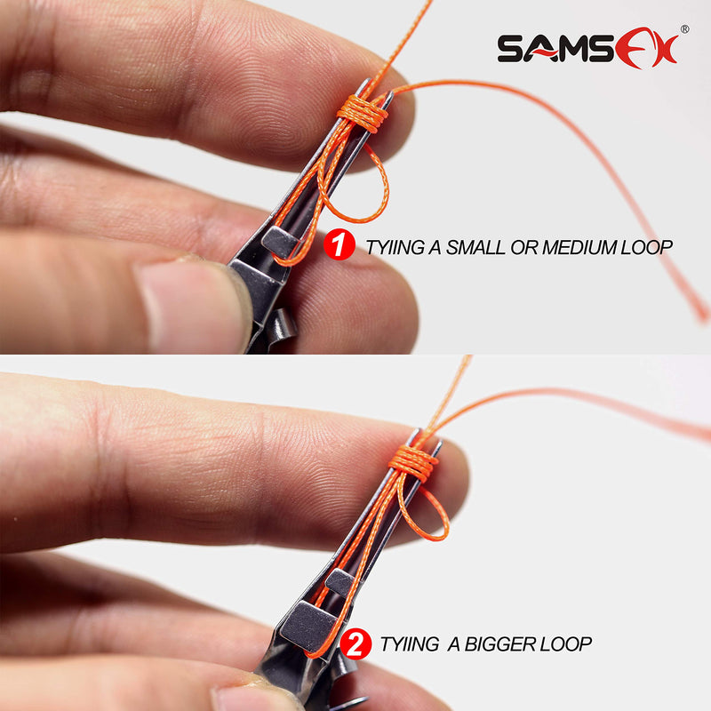 SAMSFX Fishing Knot Tying Tool Fly Fishing Line Clipper with Retractor, Accessories for Hook Sharpener, Quick Knot Tool and Hook Eye Cleaner 6 in 1 Clipper & Carabiner Style Zinger Retractor - BeesActive Australia