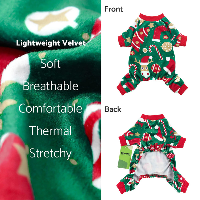 Fitwarm Penguin Thermal Pet Dog Pajamas Onesie Jumpsuit Stretchy Doggie Puppy Clothes Outift Lightweight Velvet Medium Christmas - BeesActive Australia