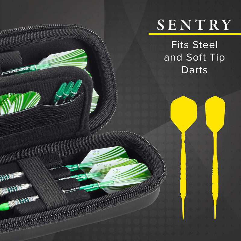 Casemaster Sentry Dart Case Slim EVA Shell for Steel and Soft Tip Darts, Hold 6 Darts and Features Built-in Storage for Flights, Tips and Shafts - BeesActive Australia