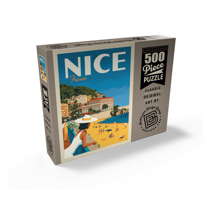France: Nice, Vintage Poster - Premium 500 Piece Jigsaw Puzzle for Adults 500 Pieces - BeesActive Australia