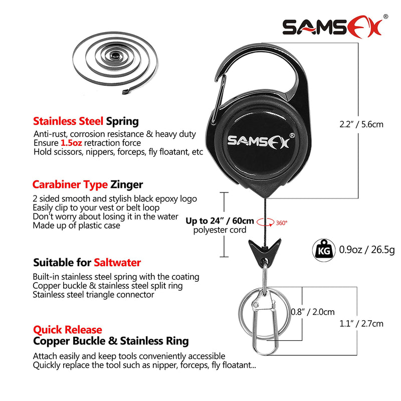 SAMSFX Fishing Tungsten Line Cutter with Zinger Retractors, Fishing Pliers Cutters, Knot Tying Tool, Hook Eye Cleaner, Hook Sharpener, Tune Baits & Loop Tyer Tool A: Gray Line Cutter with Retractor - BeesActive Australia