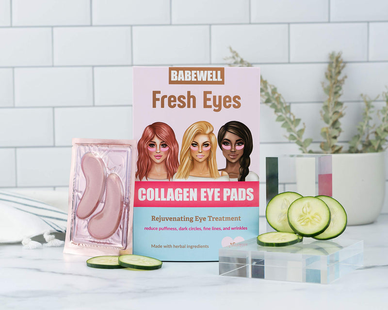 BABEWELL Fresh Eyes Collagen Rose Gold Eye Pads Mask-(16 Pairs) Reduce Dark Circles, Wrinkles, Puffy Eyes, Improve Elasticity and Moisturize - BeesActive Australia