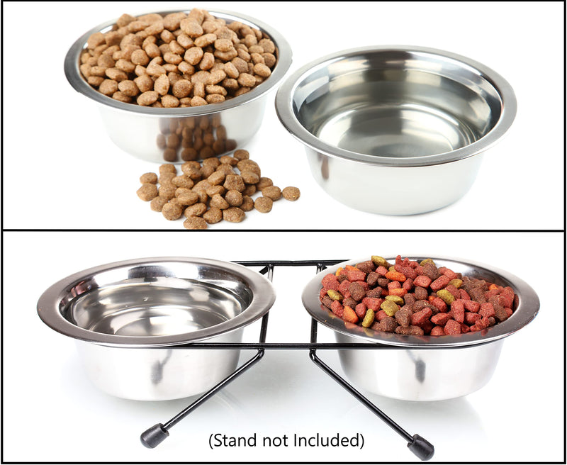 Greendale - Stainless Steel Metal Dog Bowls - Perfect for Dog Food, Water and as Replacement Bowls for Elevated Stands Stainless Steel 6.75 Cup - 4 Pack - BeesActive Australia