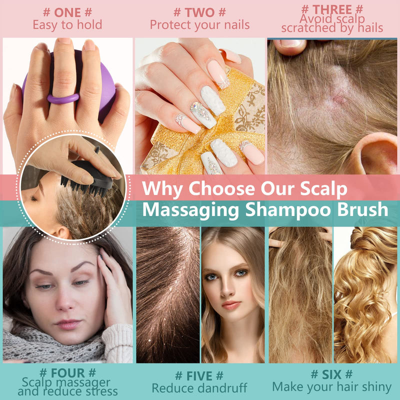 Sofmild 100% Silicone Scalp Massager Shampoo Brush, Scalp Scrubber Scalp Brush with Soft Silicone Bristles, Wet Dry Head Scrubber/Exfoliator for Dandruff Removal, Hair Growth & Scalp Care, Pink Orchid Pink - BeesActive Australia