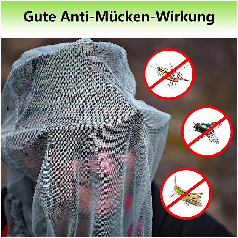 Grantop 2 Pieces Mosquito Head Net, Nylon Face Net Mesh,Mesh Bug Net for Outdoor Hiking Camping Climbing Fishing and Walking Dark Black - BeesActive Australia