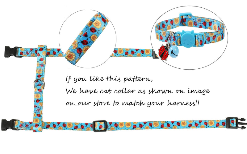 Cat Harness and Leash Set for Walking, Blue Adjustable Kitty Harness - BeesActive Australia