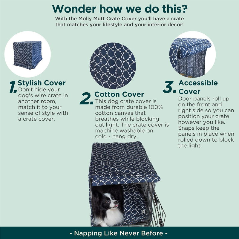Molly Mutt Dog Crate Cover - Dog Kennel Cover - Dog Crates Cover - Cover for Dog Crate - Create A Dog Crate That Looks Like Furniture - Small Kennel Cover - Fabric Crate Cover - Dog Kennel Covers 24"x18"x21" Romeo & Juliet - BeesActive Australia