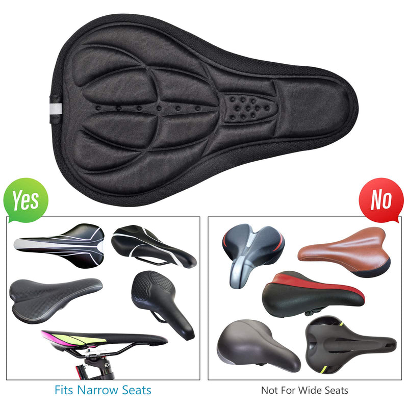 TTST Bike Seat Cover - Soft Bicycle Saddle Cover, Bike Saddle Cushion for Men and Women, Memory Foam, Better Wrapping, Better Riding Experience (Black) - BeesActive Australia