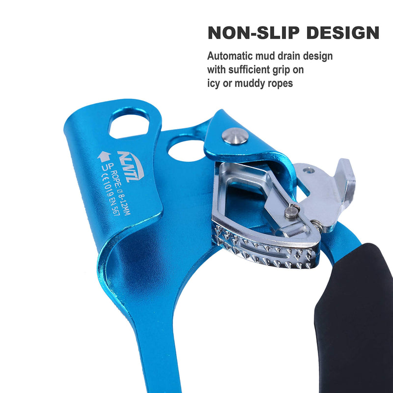 WILDKEN Climbing Hand Ascender Outdoor Mountaineering Tree Arborist Climbing Rappelling Equip Hand Ascender for 8-12MM Rope Left Right Hand Ascender Blue-Right Hand - BeesActive Australia