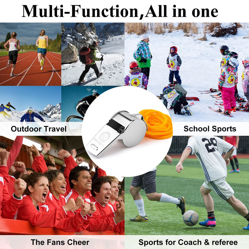 Sdmnsg-T 10 Packs Stainless Steel Whistles with Yellow Lanyard, Coach Whistle Lanyard for Football Coaches and Sports,Referees, Loud Crisp Sound Whistle for Kids - BeesActive Australia