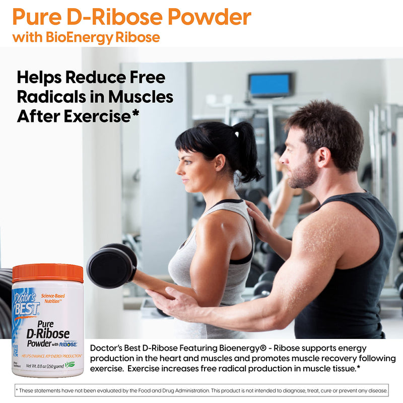 Doctor's Best D-Ribose with Bioenergy Ribose, Non-GMO, Vegan, Gluten Free, Energy Enhancement, 250g, 8.8 Ounce (Pack of 1) 8.8 Ounce (Pack of 1) - BeesActive Australia