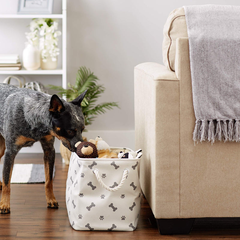 Bone Dry Pet Storage Collection Paw and Bone Print, Small Rectangle, Gray - BeesActive Australia