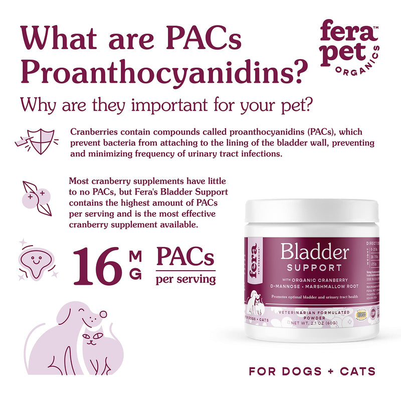 FERA PET Organics Bladder Support Dog and cat Supplement – Kidney and Urinary Tract Health and Bladder Infection Prevention Supplements - Helps with Incontinence and Immune Antioxidant Vitamin - BeesActive Australia