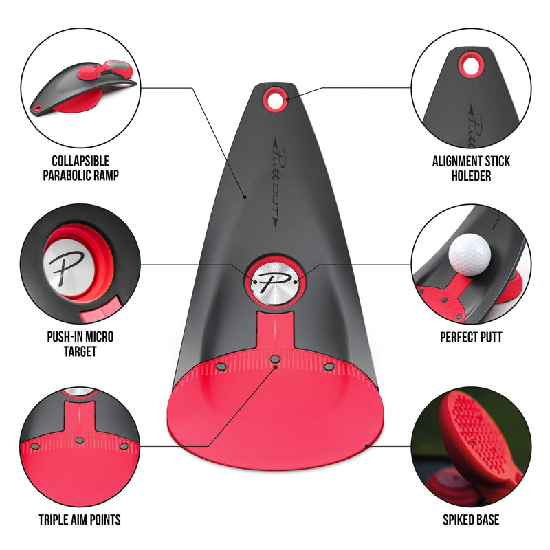 PuttOUT Premium Pressure Putt Trainer - Perfect Your Golf Putting Coral - BeesActive Australia