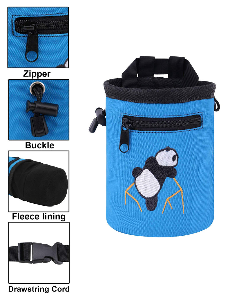 AMC Rock Climbing Panda Design Chalk Bag with Adjustable Belt 7184_Dark Blue - BeesActive Australia