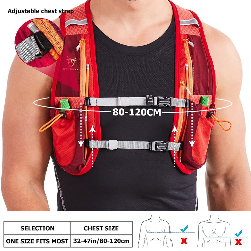 UTOBEST Hydration Running Vest for Men Women Hydration Pack 5L Lightweight Water Backpack for Trail Running Race Hiking Red Vest 5L - Only Vest - BeesActive Australia